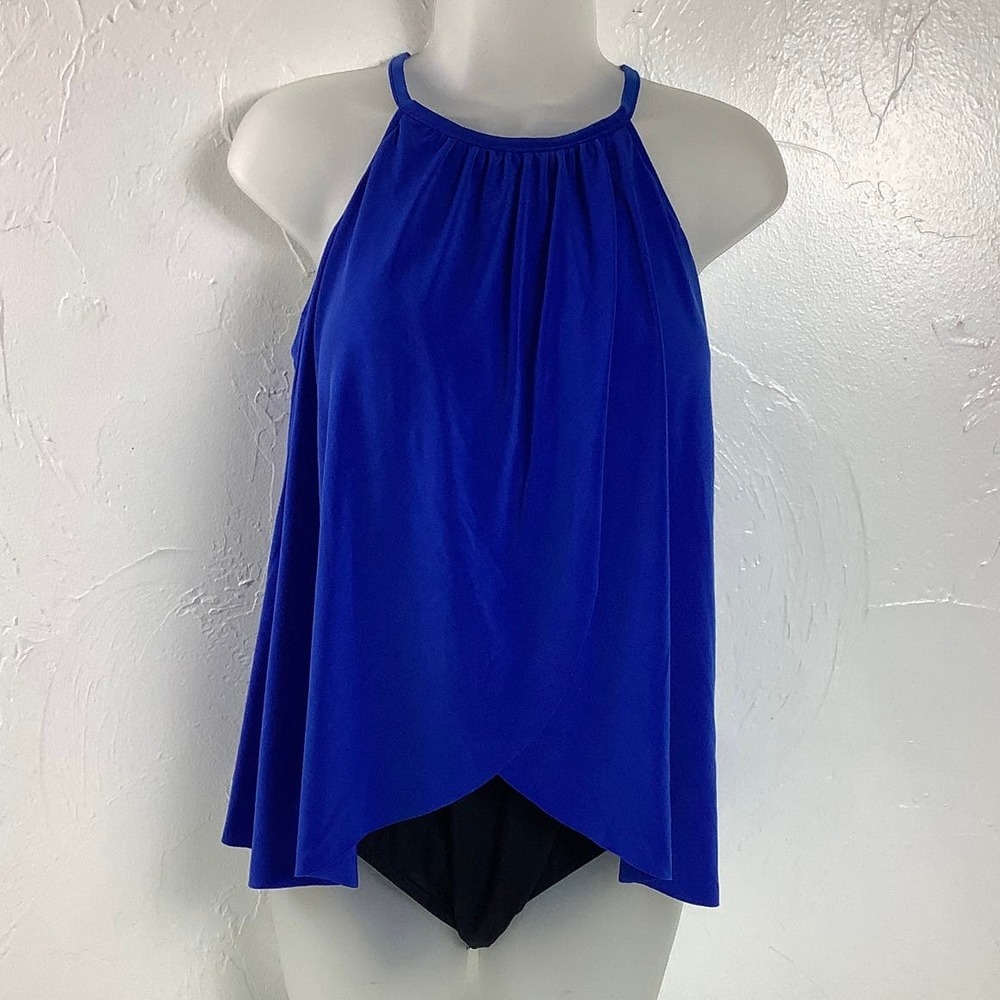 Magicsuit Aubrey Draped Front High Neckline one piece swimsuit SZ 14 NWT